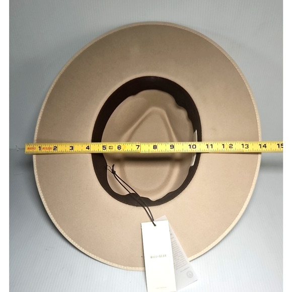 WILL + BEAR Wide Brim Fedora Hat Andy Oak Medium- Retail $127 - Picture 8 of 9